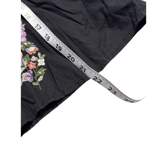 TopShop Black Floral Blouse Size 2 Boho - Picture 4 of 6